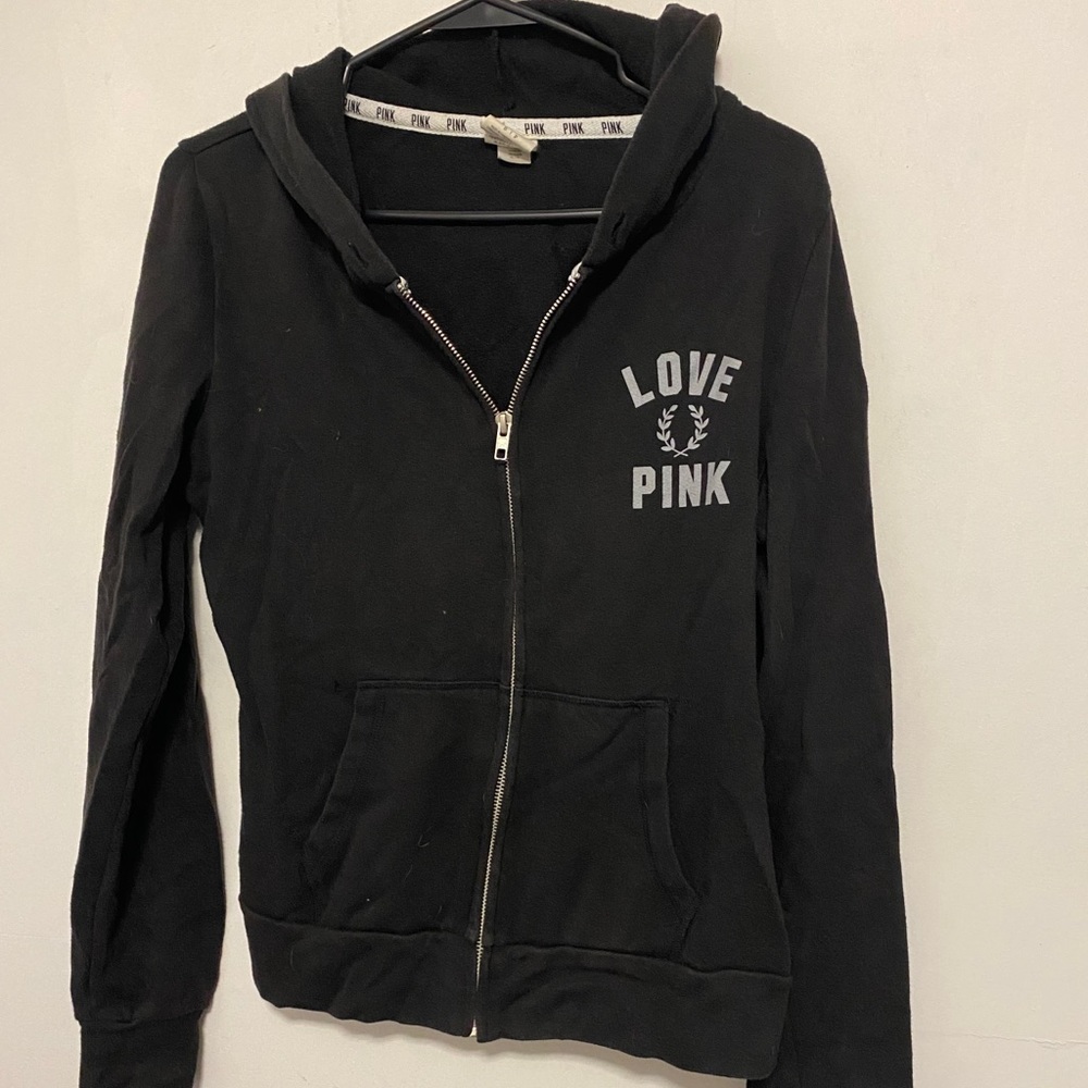 Victoria Secret Pink full zip hoodie Black